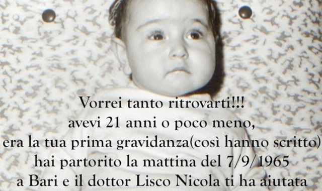 "Vorrei tanto ritrovarti", la barese Maria cerca la mamma: l'ha abbandonata 50 anni fa